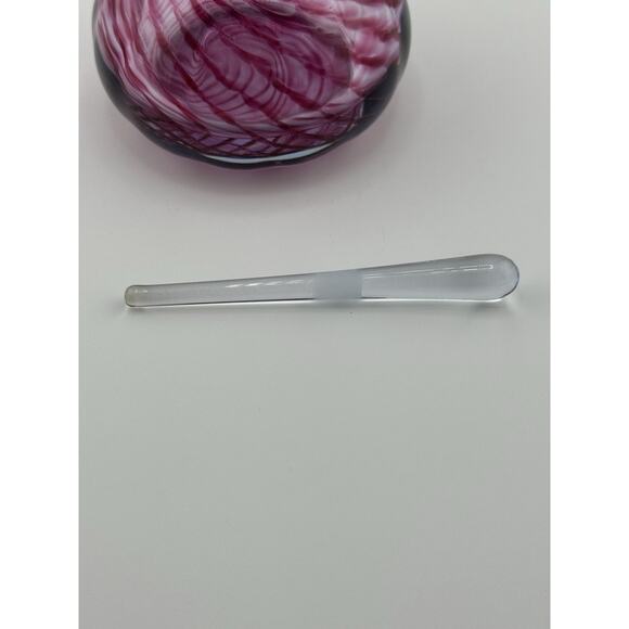 Vintage CMG signed 1994 Pink/Red Swirl Hand Blown Glass Perfume Bottle 3.75" - Picture 5 of 9